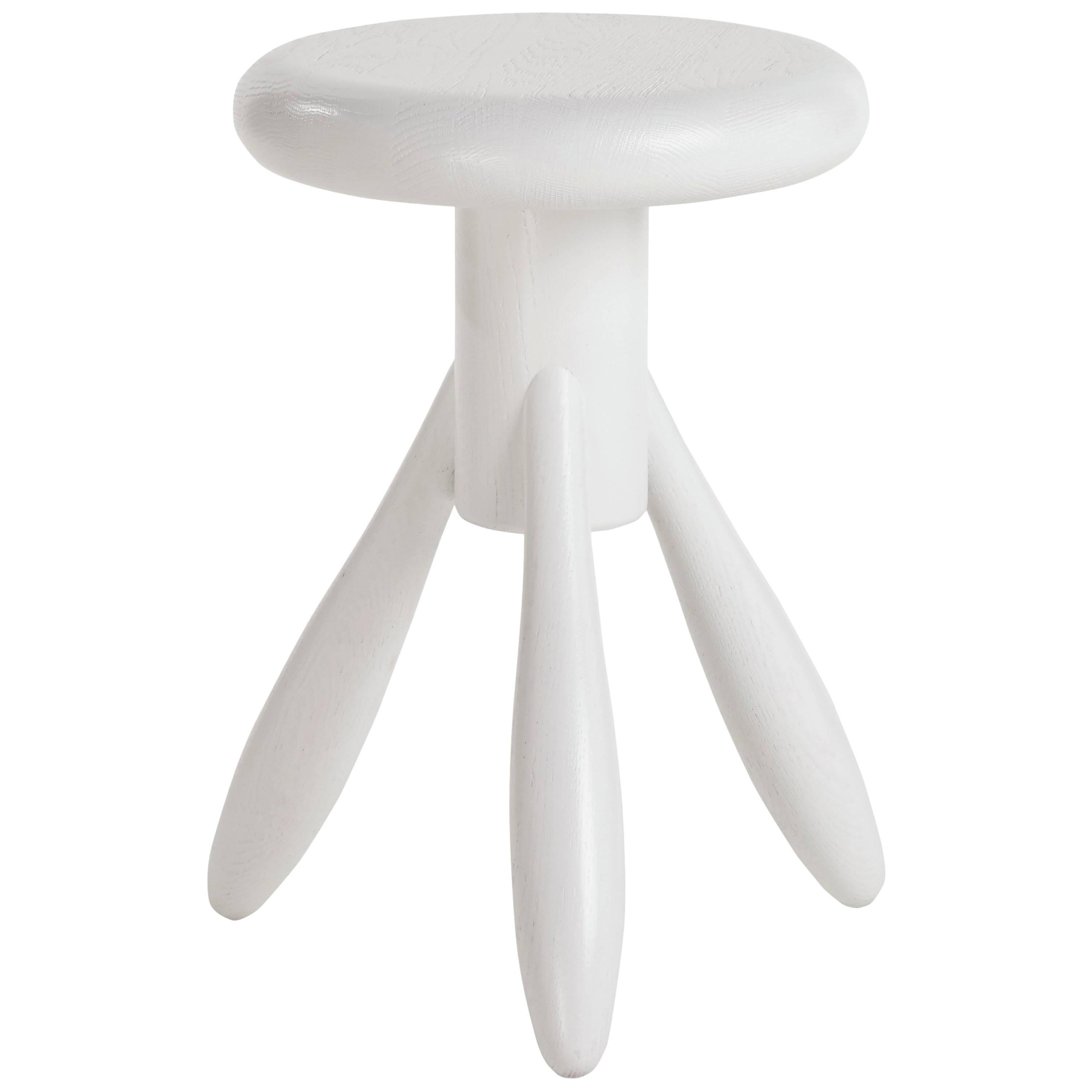 Authentic Baby Rocket Stool in Oak with White Lacquer by Eero Aarino & Artek For Sale