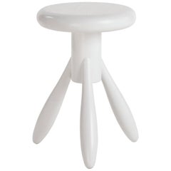Authentic Baby Rocket Stool in Oak with White Lacquer by Eero Aarino & Artek