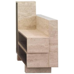 BDC Side Table in Travertine and AluCore, Right