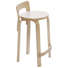Authentic High Chair K65 in Birch with White Seat by Alvar Aalto & Artek