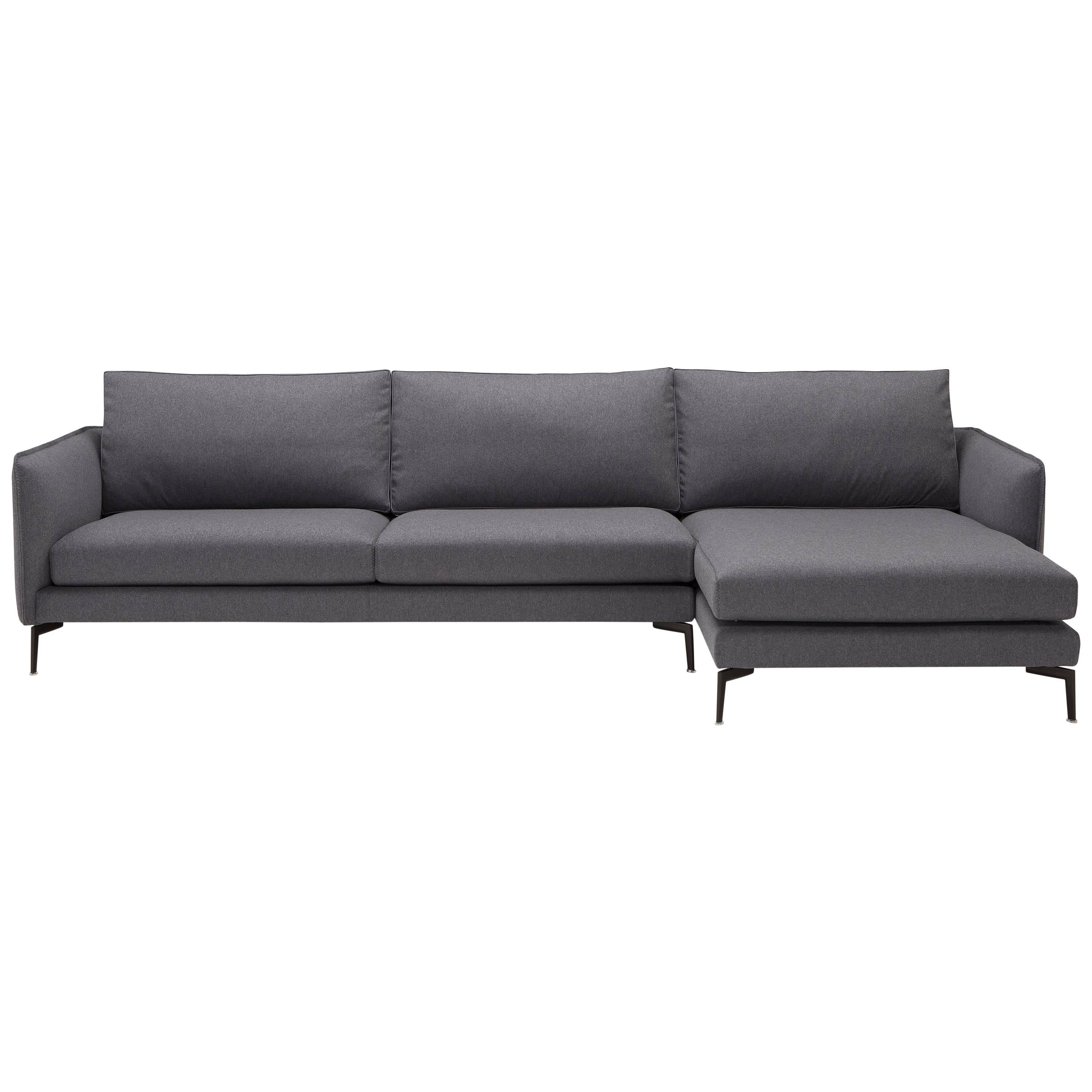 Barnaby Composition Sofa in Charcoal Gray by Amura Lab For Sale