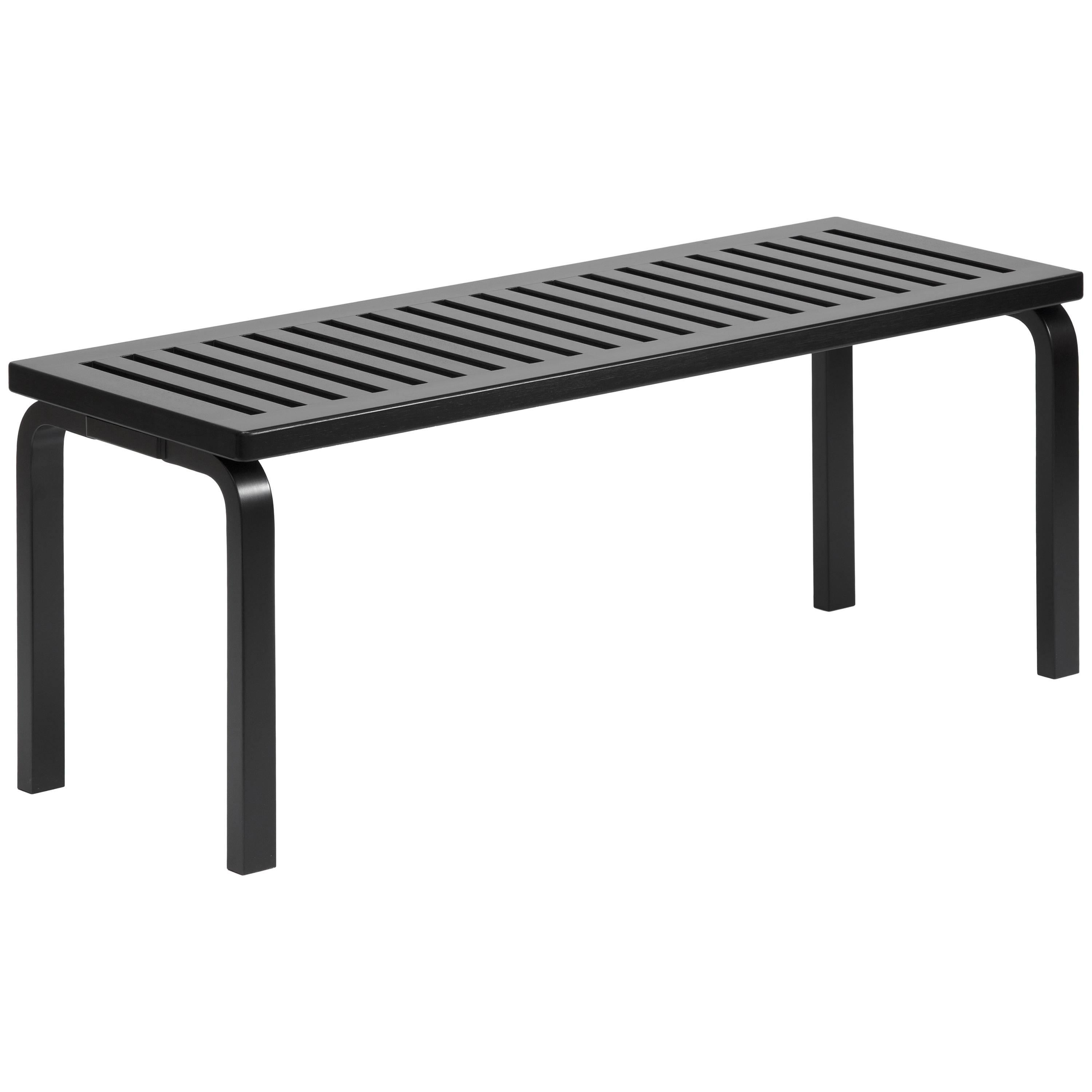 Authentic Bench 153A in Birch with Black Lacquer by Alvar Aalto & Artek For Sale