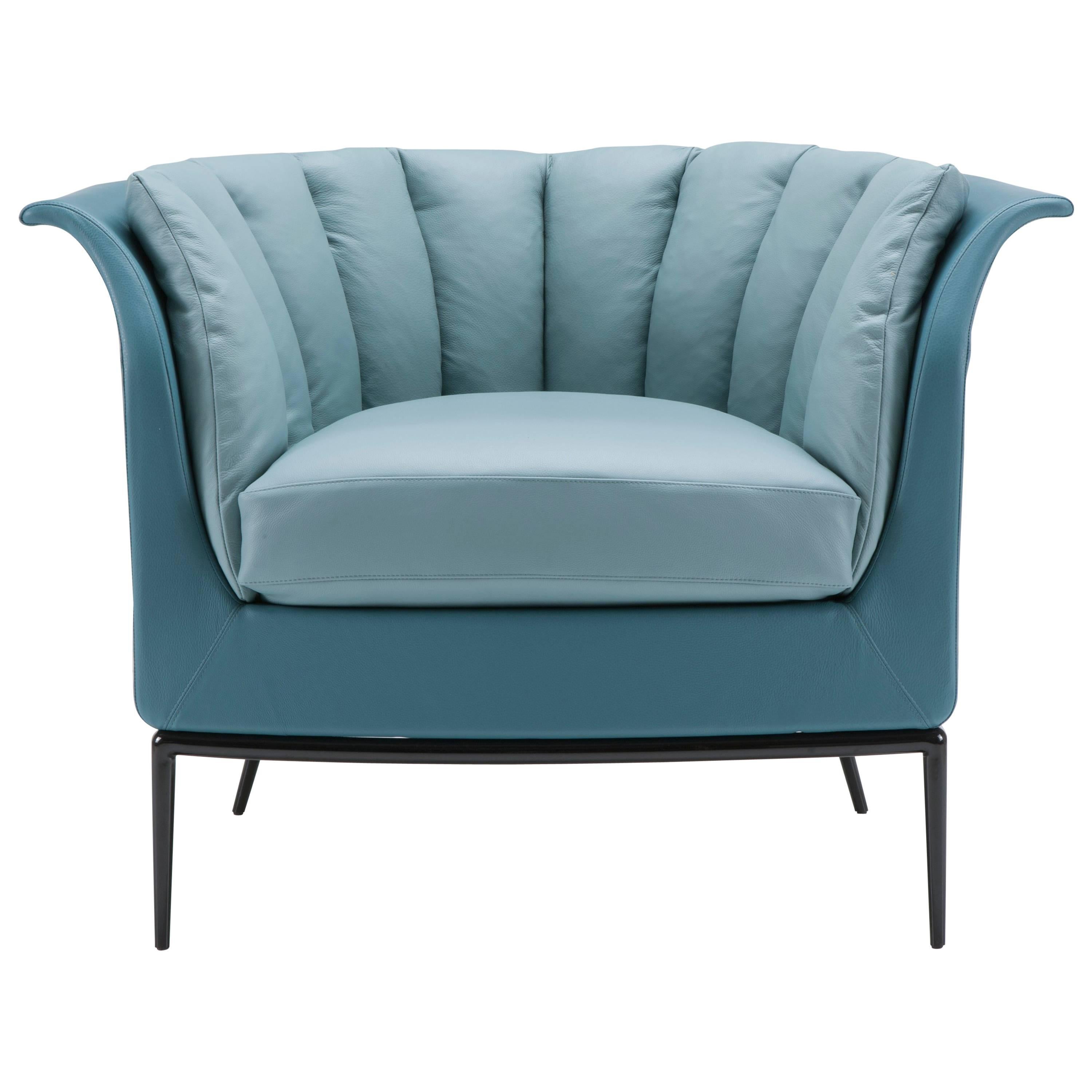 Buttercup Armchair in Blue by Luca Scacchetti For Sale