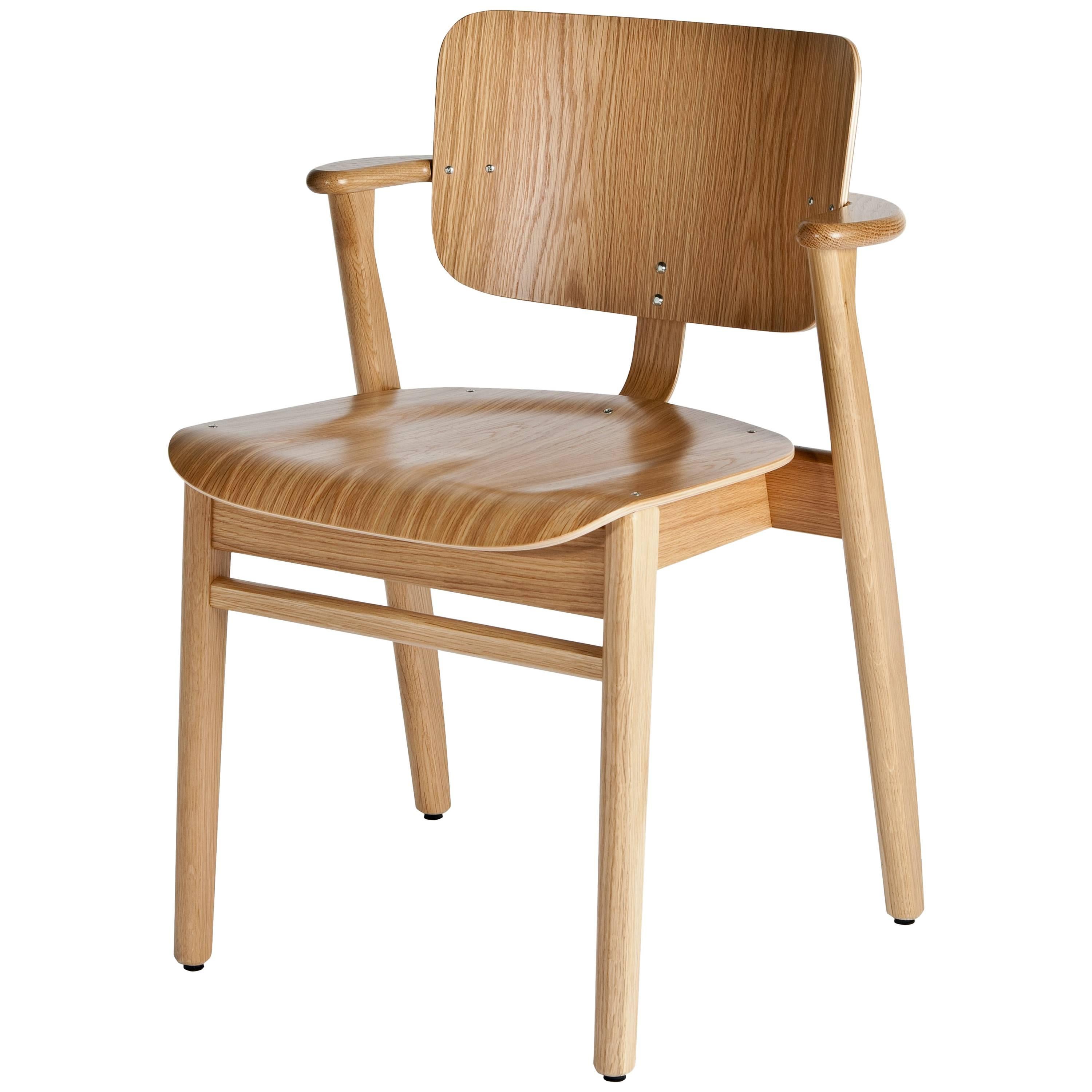 Authentic Domus Chair in Natural Lacquered Oak by Ilmari Tapiovaara & Artek For Sale