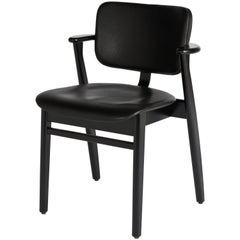 Authentic Domus Chair in Black & Upholstered Leather by Imari Tapiovaara & Artek