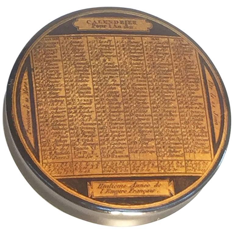 French early 19th Century lacquered papier mâché snuff box