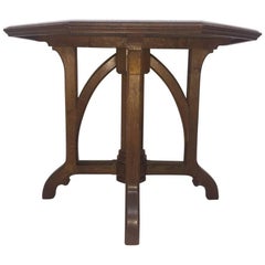 Antique A W N Pugin Attri, An Exceptional Gothic Revival Octagonal Oak Centre Table