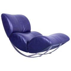 Koinor Jetlag Designer Leather Lounger Chair Purple Leather Function One Seat