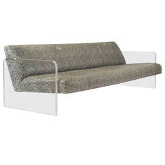 American Mid-Century Lucite and Faux Python Settee