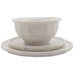 Three-Piece Place Setting for Eight Mineral Dinnerware Setting Modern Porcelain