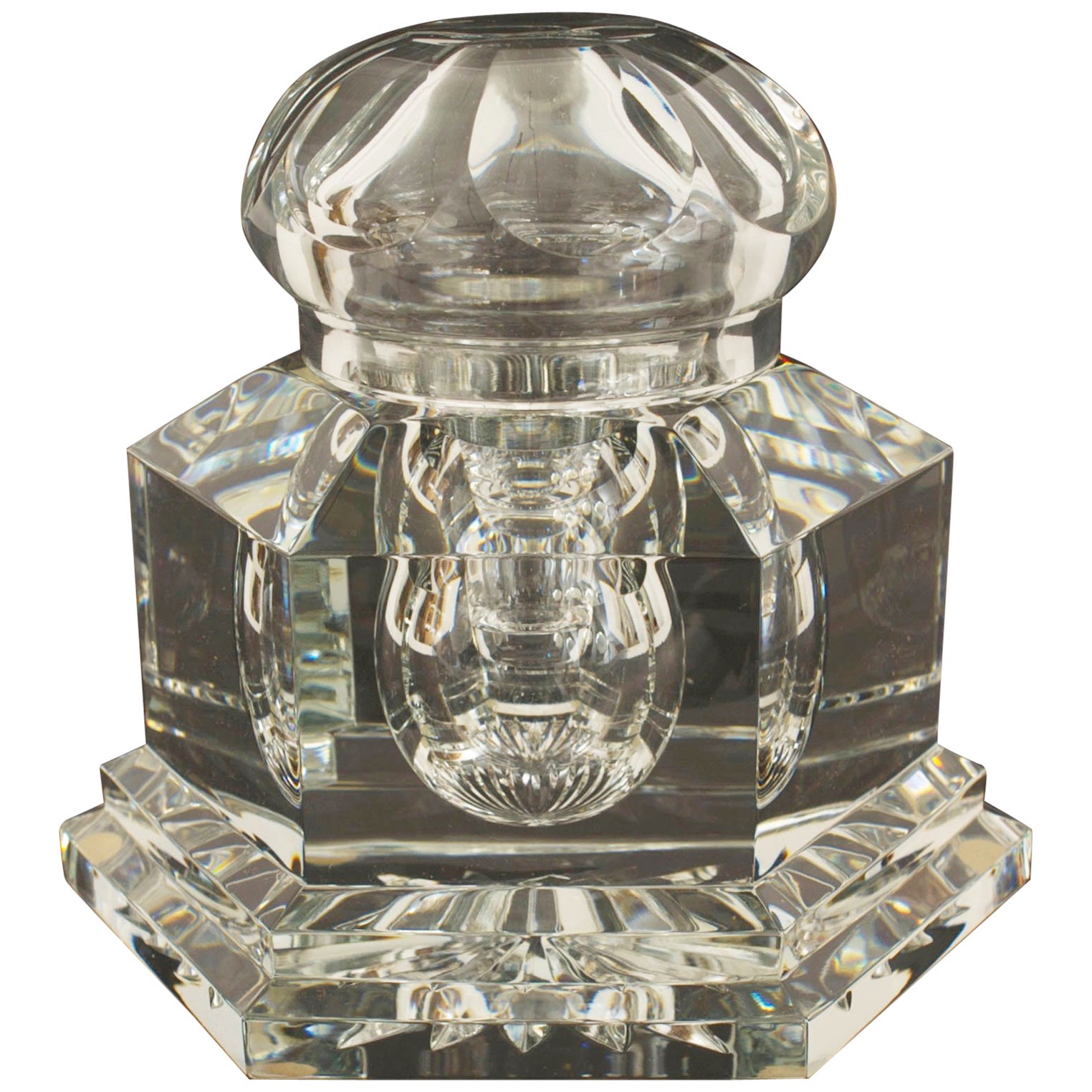 Crystal Inkwell and Stand at 1stDibs