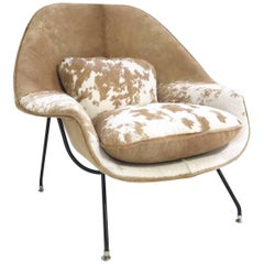 Vintage Eero Saarinen Womb Chair restauré en cuir de vache brésilien