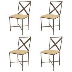 Vintage Set of 4 American Mid-Century Steel Frame Chairs
