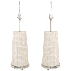 Pair of American Mid-Century Shell and Lucite Table Lamps