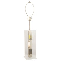 Amerikanische Mid-Century-Tischlampe aus Lucite und Chrom