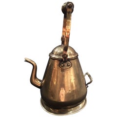 English Polished Brass Kettle, 19th Century