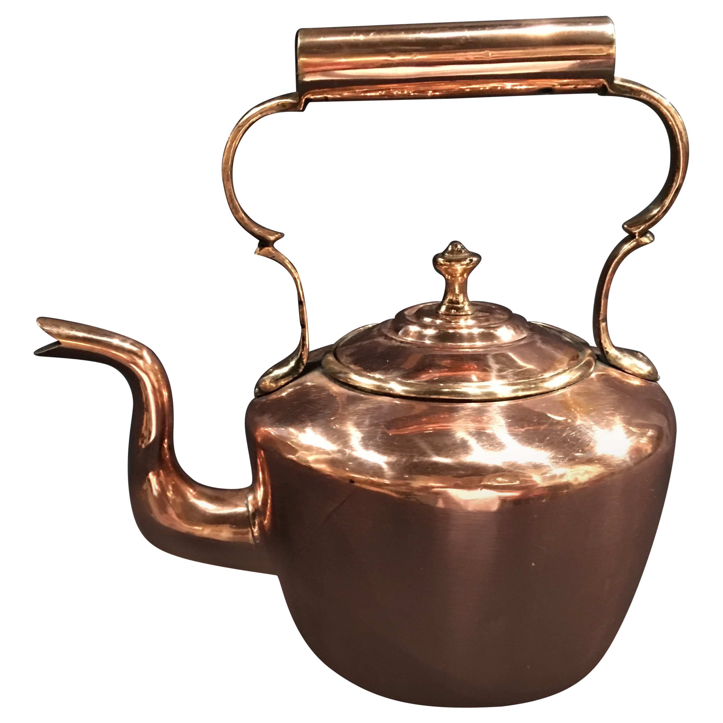 Charming 19th Century Large Square Copper Kettle For Sale at 1stDibs
