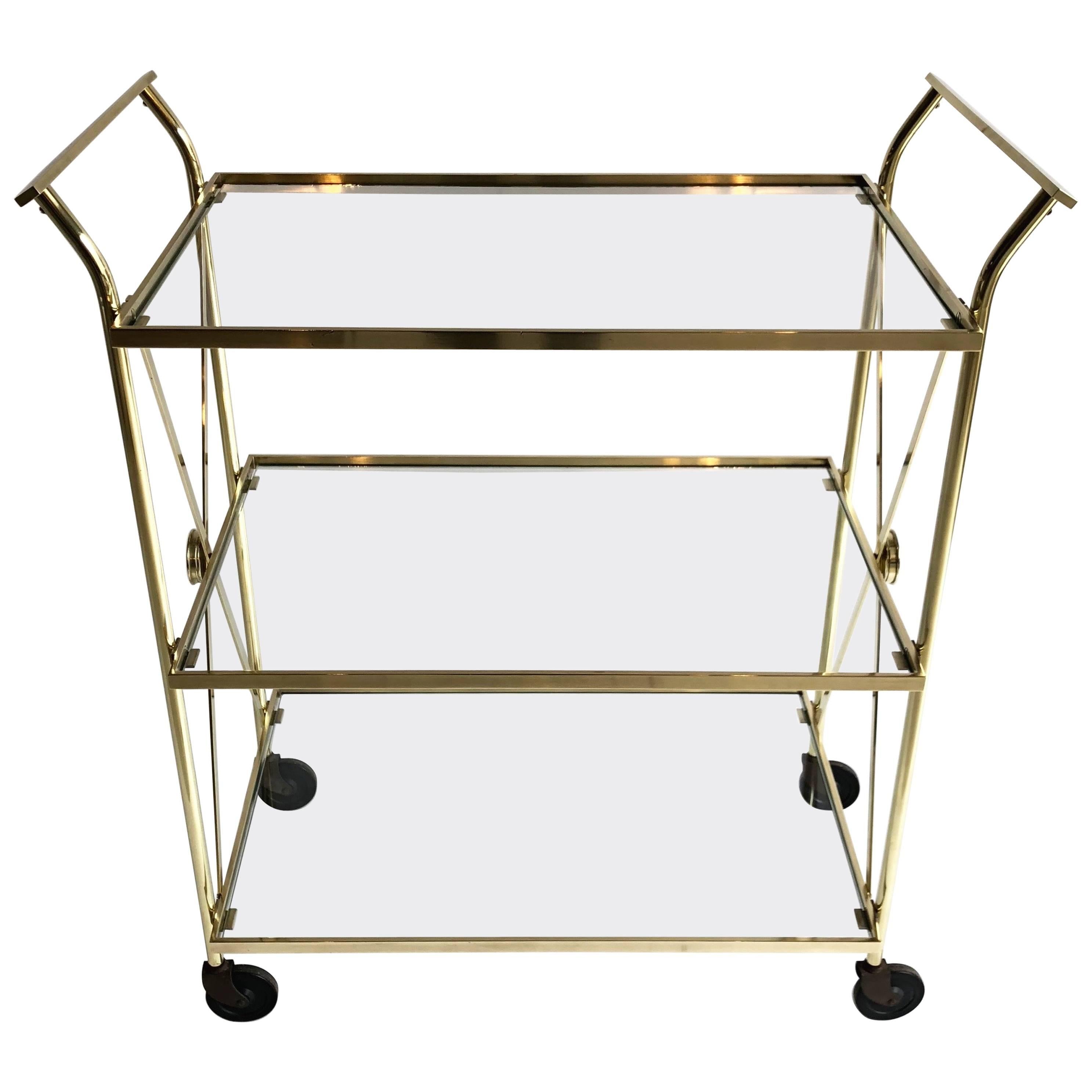 Three-Tier Brass Bar Cart