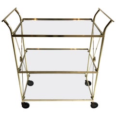 Three-Tier Brass Bar Cart