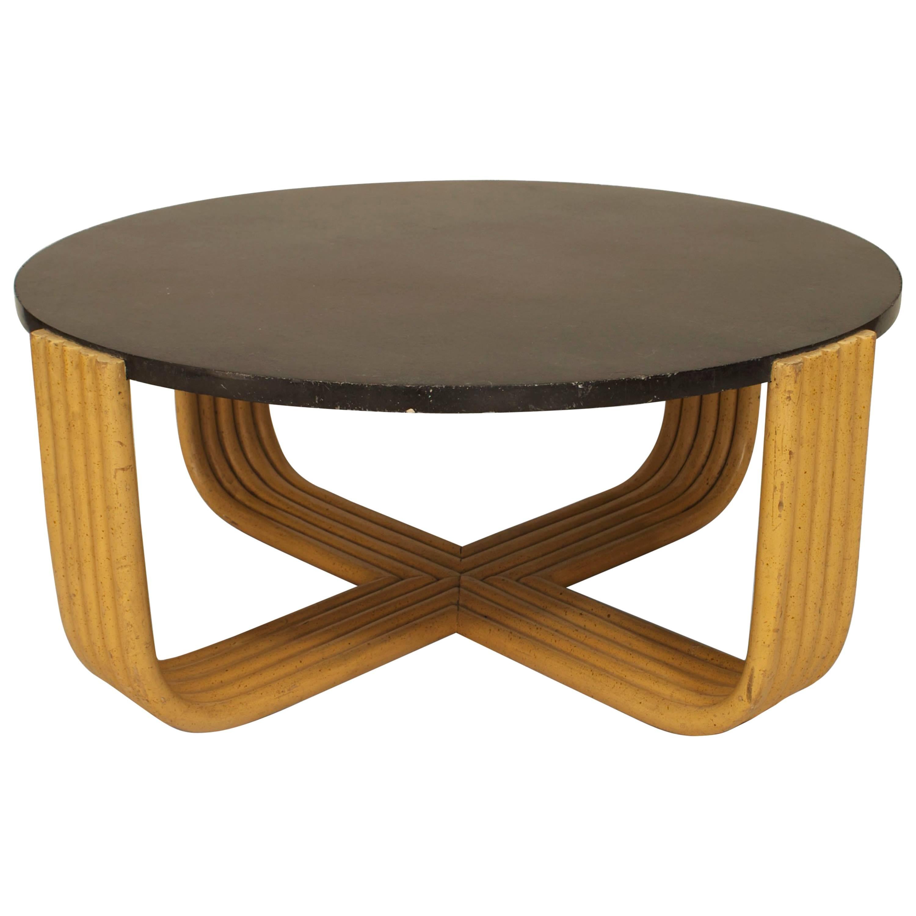 Paul Frankl American Art Moderne Bakelite and Faux Bamboo Coffee Table For Sale