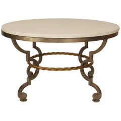 Art Moderne Style Bronze and Limestone Coffee Table "Manner of Gilber Poillerat"