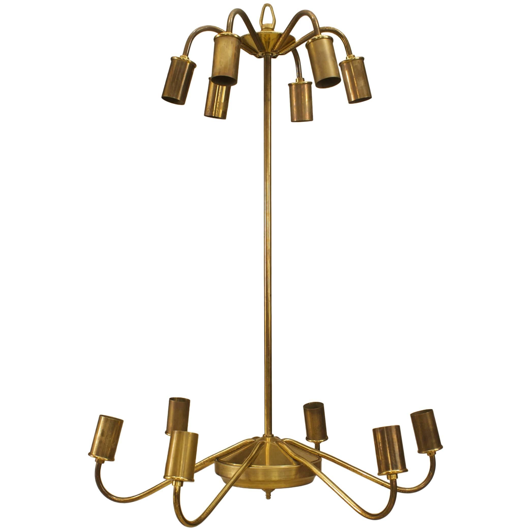 Italian Mid-Century Brass Chandelier