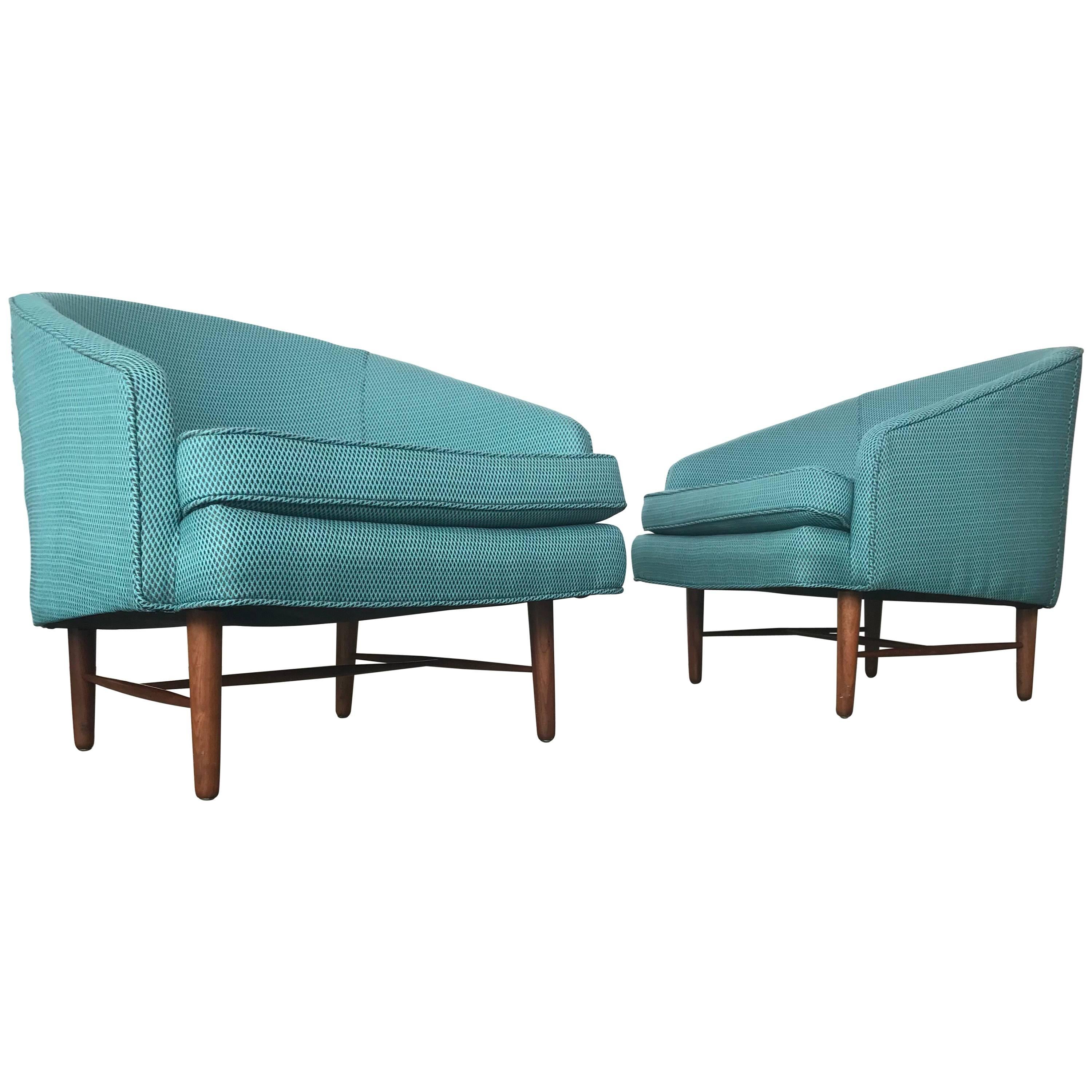 Newly Upholstered Danish Modern Lounge Chairs
