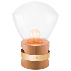 Table Lamp Lampadari #5, Brazilian Wood, Metal and Glass