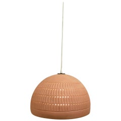 Lampe pendante vintage en terre cuite percée, 1980