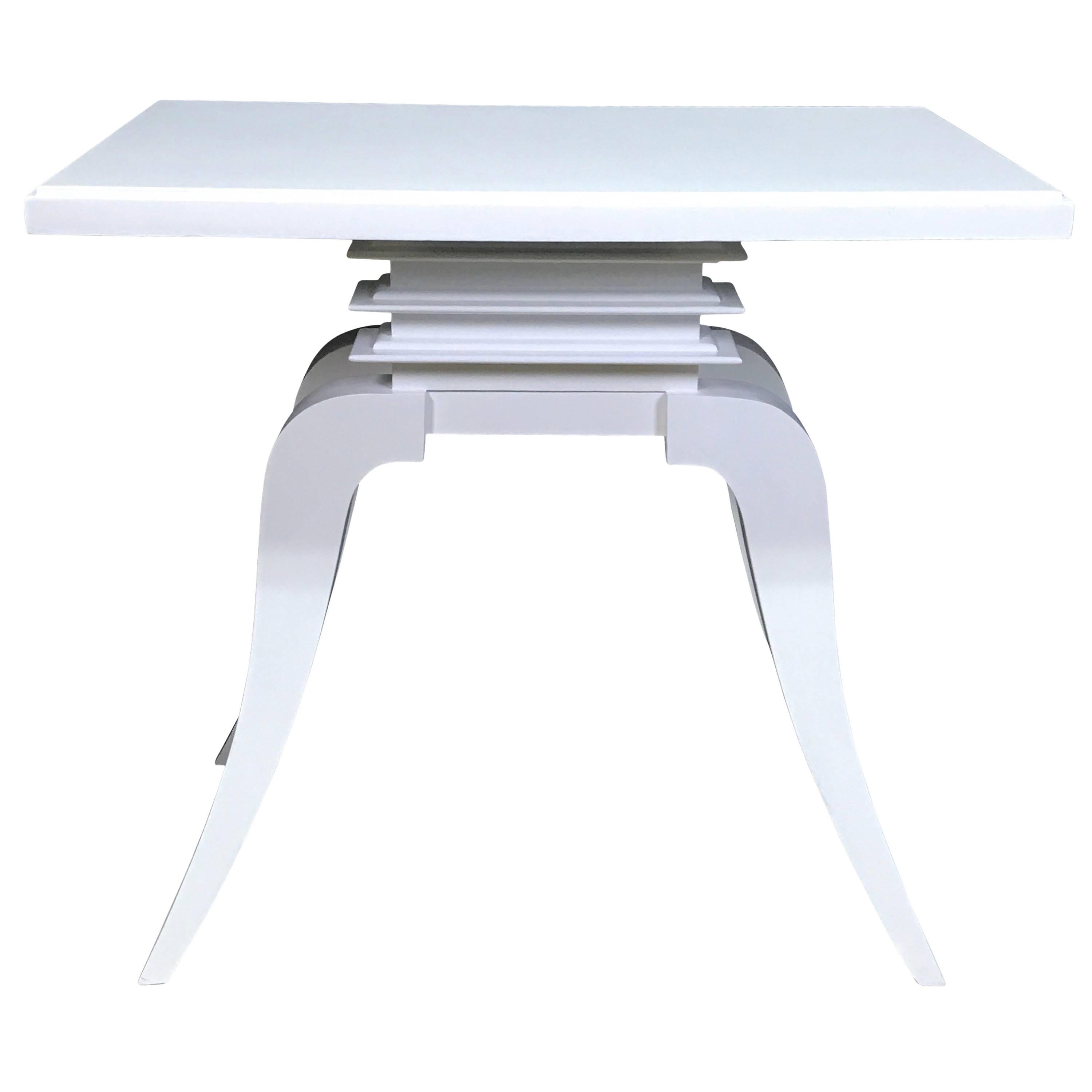 Art Deco White Lacquered "Bell" Table by Paul Frankl
