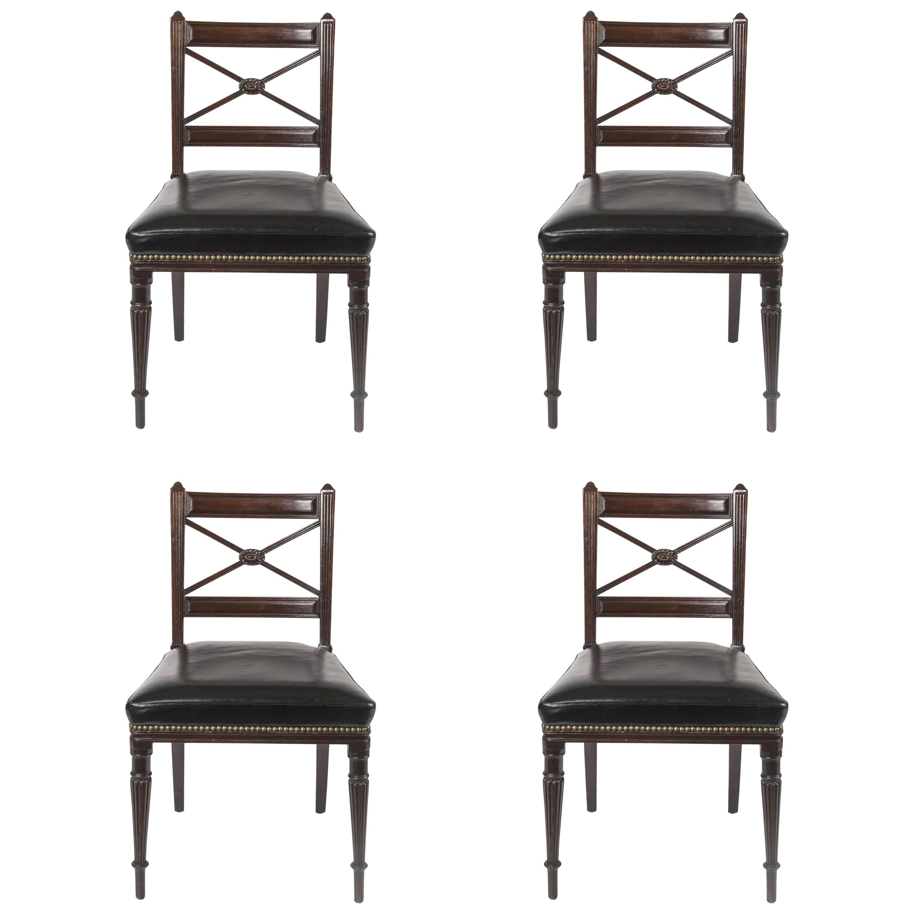Regency Period English Mahogany Side Chairs For Sale