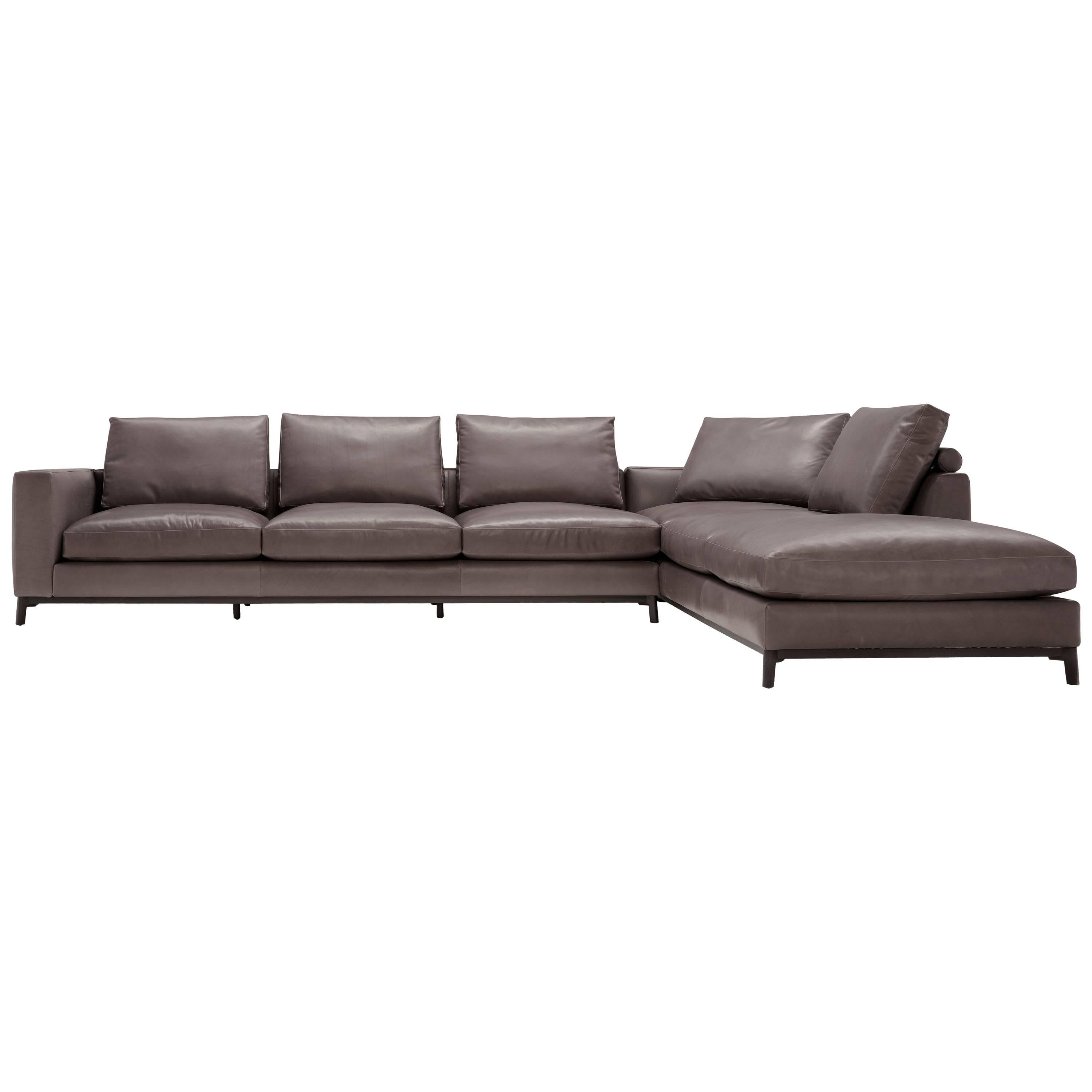 Dorsey Composition Sofa in Dark Brown by Amura Lab For Sale