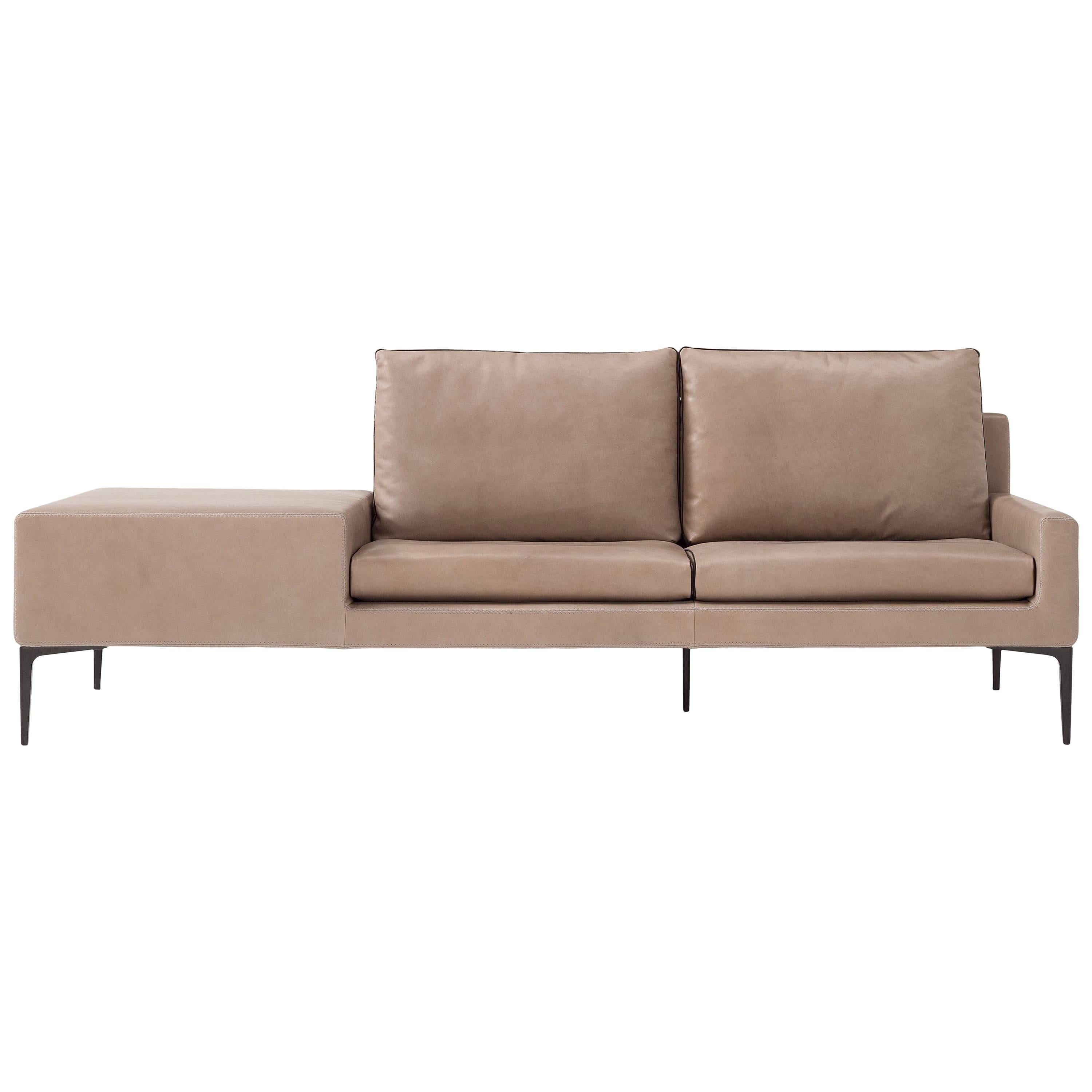 Elsa Sofa in by Luca Scacchetti with Connected Table For Sale