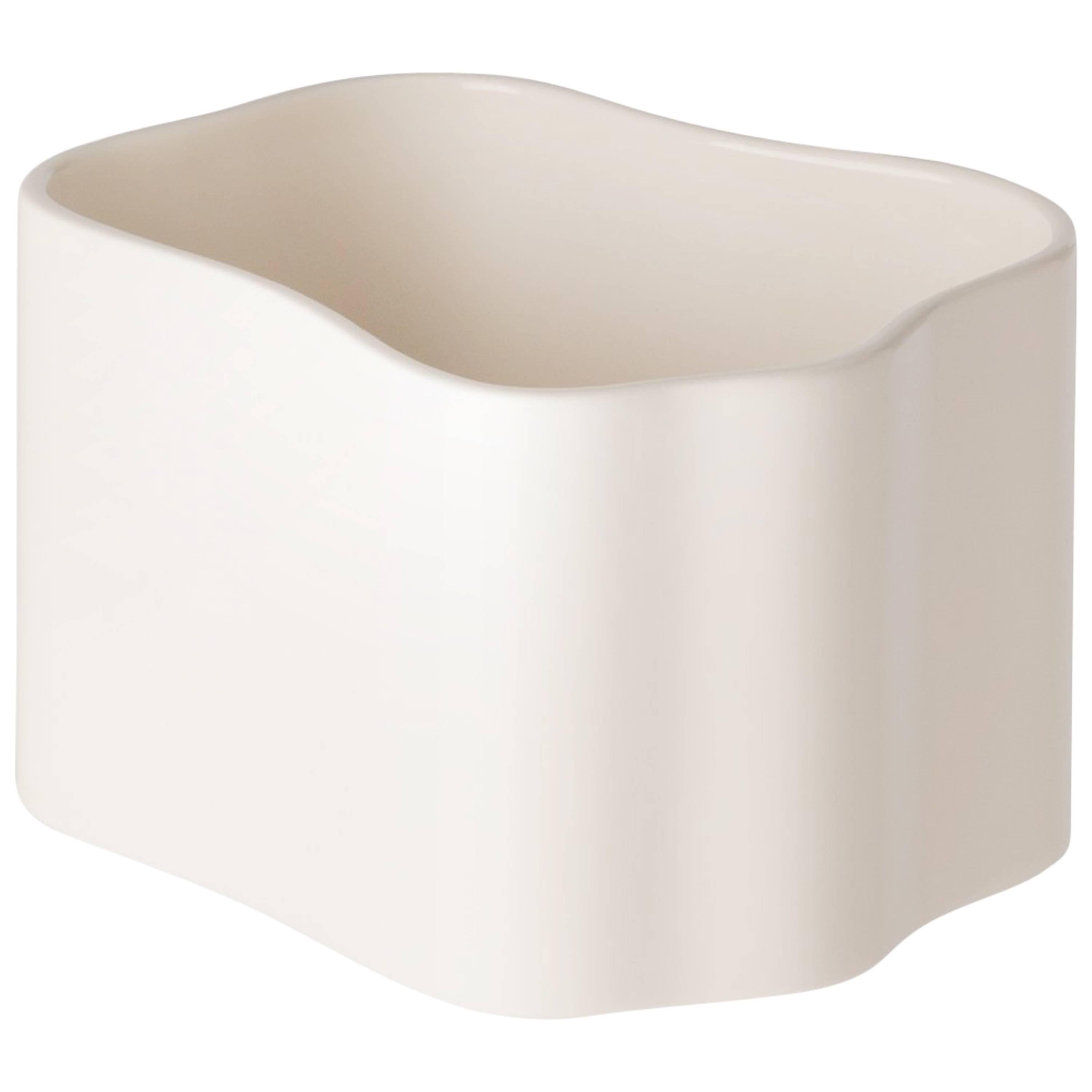 Authentic Small Riihitie Plant Pot B in White by Aino Aalto & Artek For Sale