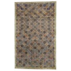 Tapis turc Sivas vintage Zeki Muren vieilli de style industriel Art Déco