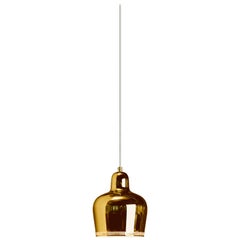Authentic Pendant Light A330S "Golden Bell" Coated Brass by Alvar Aalto & Artek