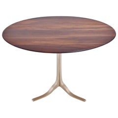 Bespoke Round Table, Reclaimed Hardwood, Brass Base by P. Tendercool 