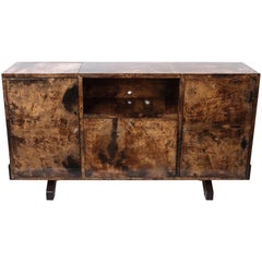 Vintage Italian Midcentury Lacquered Goatskin Bar or Sideboard Designed by Aldo Tura
