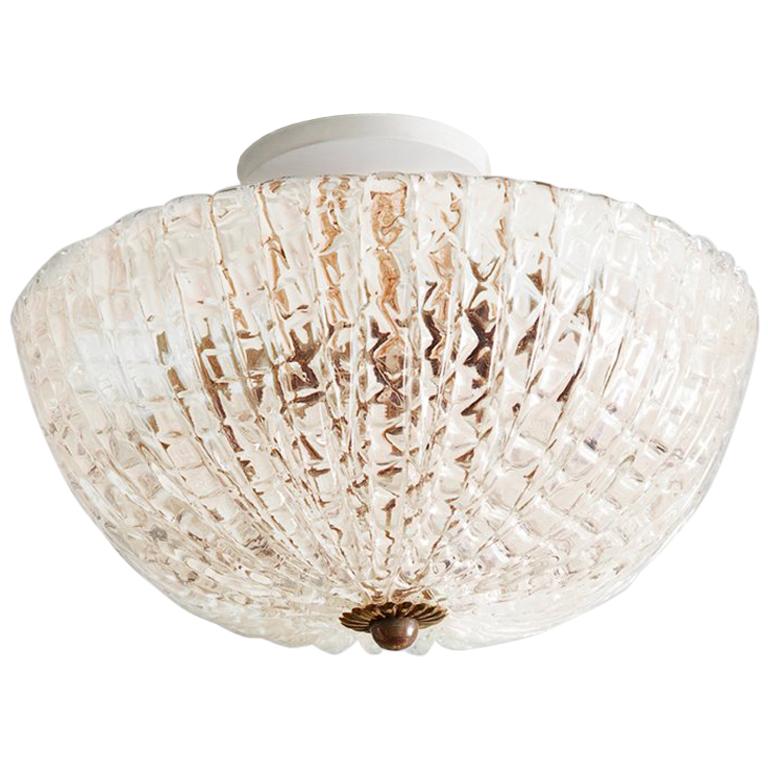 Vintage Italian Glass Ceiling Light For Sale