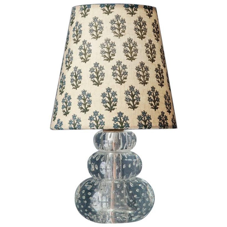 Vintage Glass Table Lamp For Sale