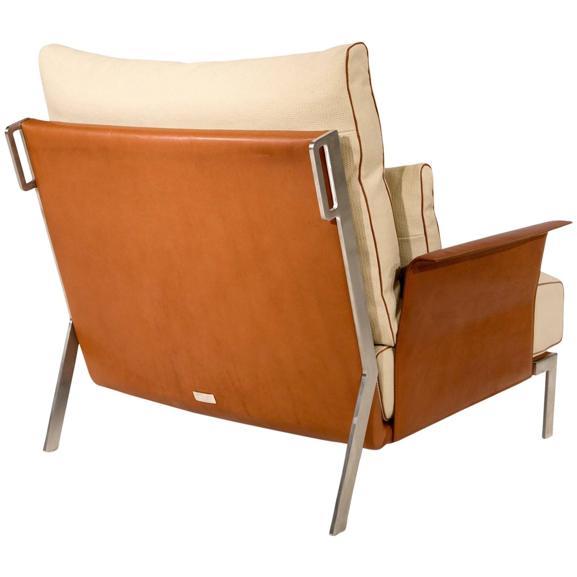 Link Armchair in Beige and Brown by Maurizio Marconato & Terry Zappa For Sale