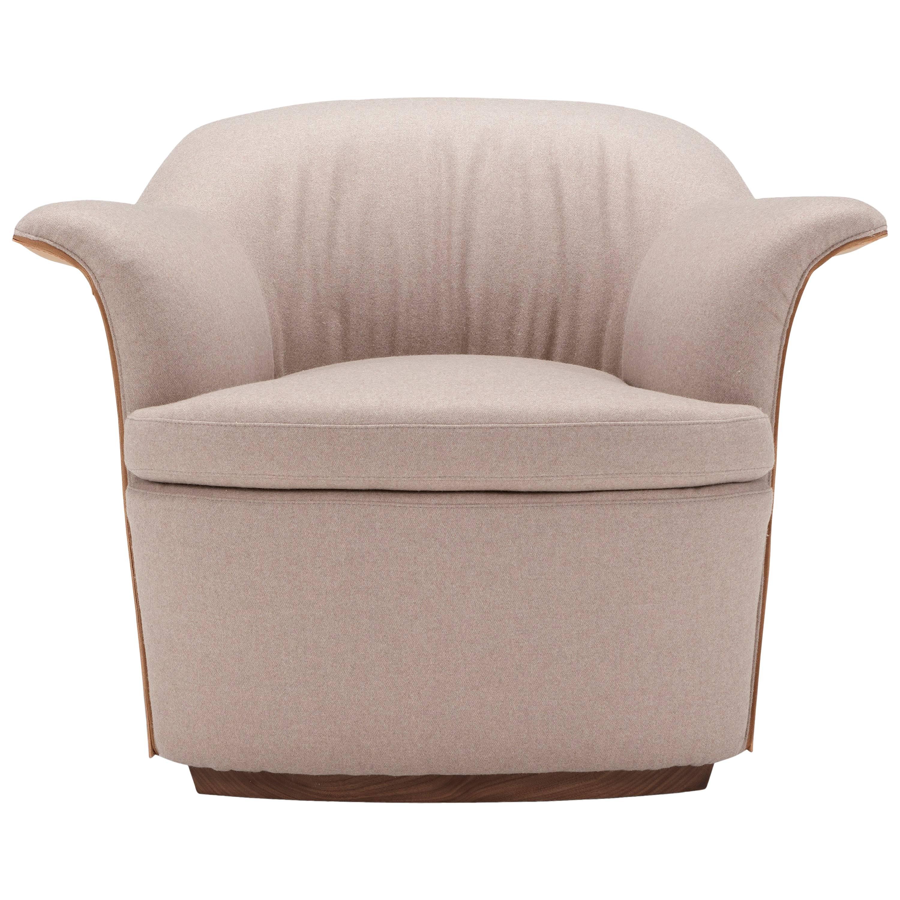 Mathilde Armchair in Taupe by Emanuel Gargano For Sale