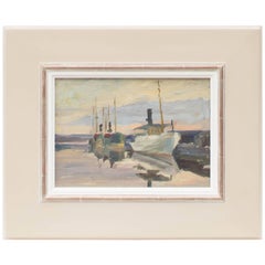 Antique Quayside View Painting