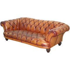 Tetrad Oskar Chesterfield Vintage Brown Leather Sofa Part of a Suite
