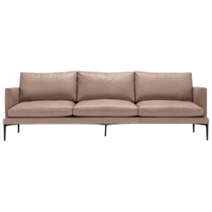Segno Sofa in Taupe Leather by Amura Lab