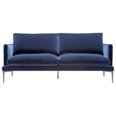 Segno Sofa in Blue Velvet by Amura Lab