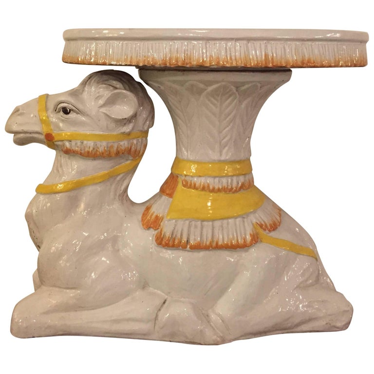 Chic Camel Motife Terra Cotta Side Table Garden Seat at 1stDibs camel