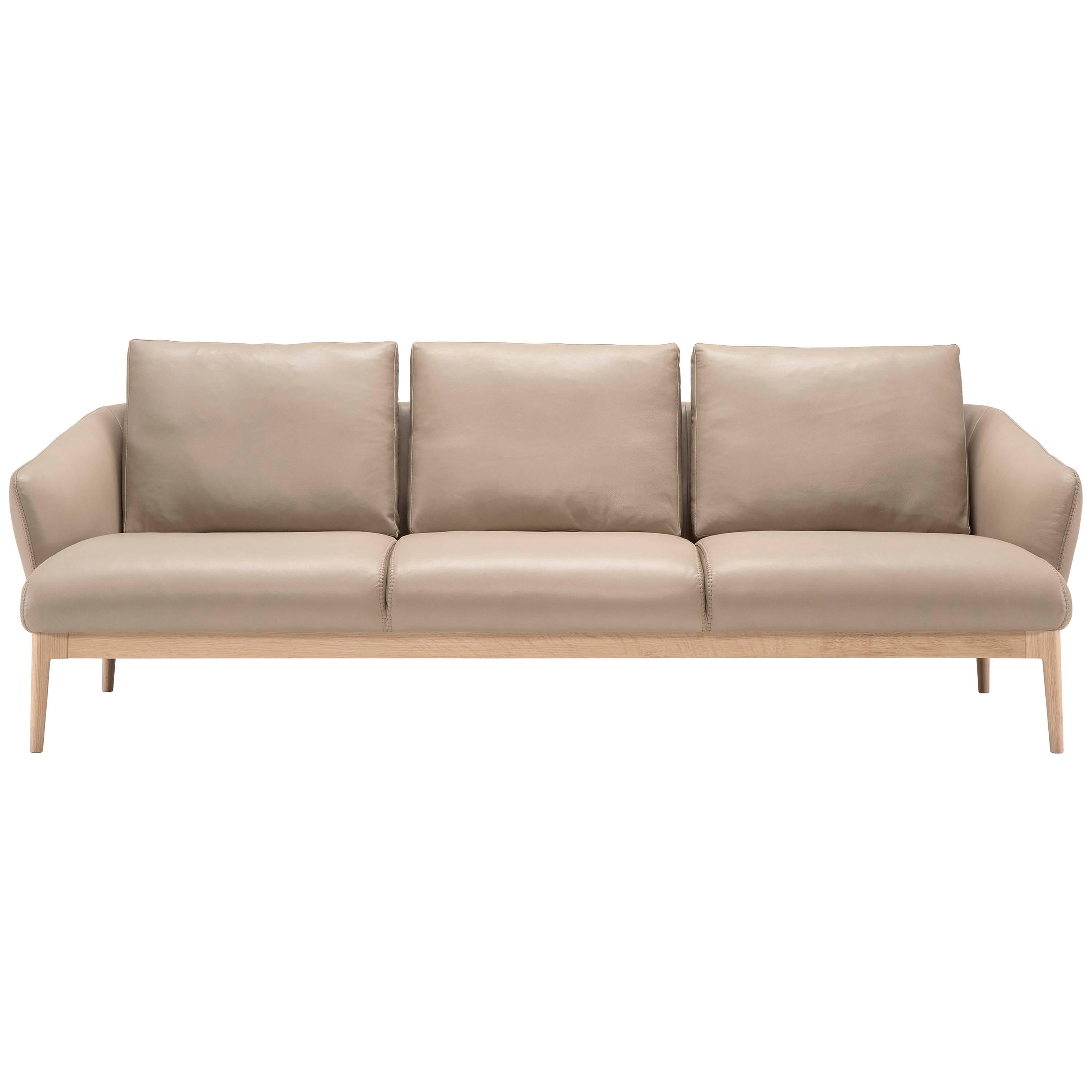 Theo Sofa in Tan Leather by Maurizio Marconato & Terry Zappa For Sale
