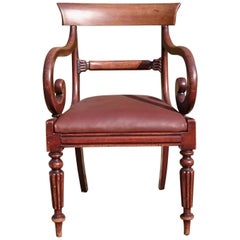 Early 19th Century Regency Mahogany Antique Desk Chair