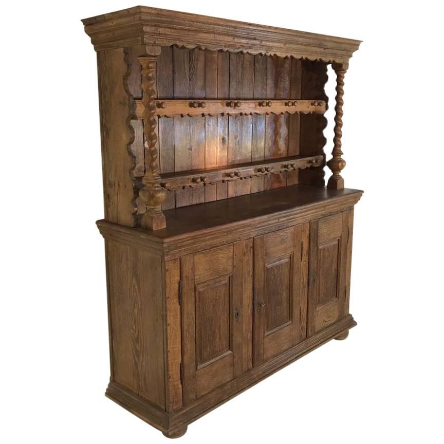 Solid Kannenstock Cabinet Made of Oak Wood For Sale